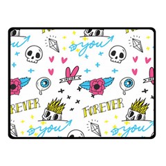 Emo Teens Doodle Seamless Fleece Blanket (small) by Vaneshart