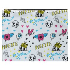 Emo Teens Doodle Seamless Cosmetic Bag (xxxl)