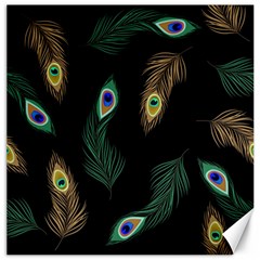 Seamless Pattern With Peacock Feather Canvas 12  X 12  by Vaneshart