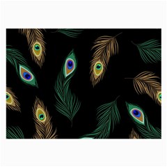 Seamless Pattern With Peacock Feather Large Glasses Cloth (2 Sides) by Vaneshart