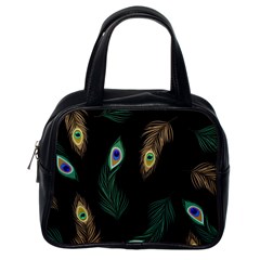 Seamless Pattern With Peacock Feather Classic Handbag (one Side) by Vaneshart