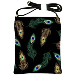 Seamless Pattern With Peacock Feather Shoulder Sling Bag