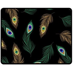 Seamless Pattern With Peacock Feather Fleece Blanket (medium) 