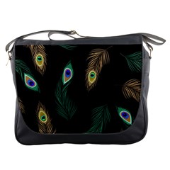 Seamless Pattern With Peacock Feather Messenger Bag