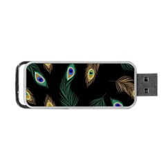 Seamless Pattern With Peacock Feather Portable Usb Flash (two Sides) by Vaneshart