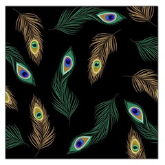 Seamless Pattern With Peacock Feather Large Satin Scarf (square) by Vaneshart
