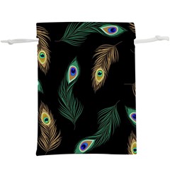 Seamless Pattern With Peacock Feather  Lightweight Drawstring Pouch (xl)