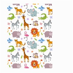 Children Seamless Wallpaper With Cute Funny Baby Savanna Animals Large Garden Flag (two Sides)