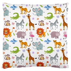 Children Seamless Wallpaper With Cute Funny Baby Savanna Animals Standard Flano Cushion Case (two Sides) by Vaneshart