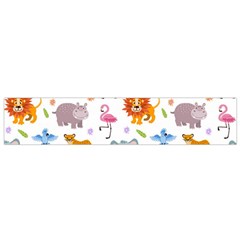 Children Seamless Wallpaper With Cute Funny Baby Savanna Animals Small Flano Scarf by Vaneshart