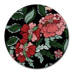 Beautiful Floral Vector Seamless Pattern Round Mousepads