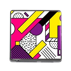 Memphis Colorful Background With Stroke Memory Card Reader (square 5 Slot)