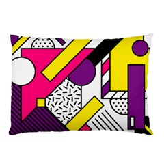 Memphis Colorful Background With Stroke Pillow Case (two Sides)