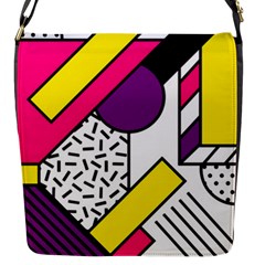 Memphis Colorful Background With Stroke Flap Closure Messenger Bag (s) by Vaneshart