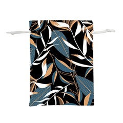Summer Trend Seamless Background With Bright Tropical Leaves Plants Lightweight Drawstring Pouch (l) by Vaneshart