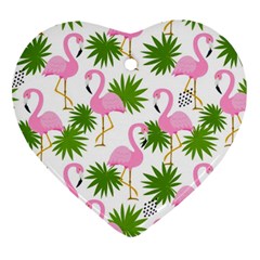 Seamless Pattern With Cute Flamingos Ornament (heart)