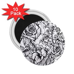 Vintage Floral Vector Seamless Pattern With Roses 2 25  Magnets (10 Pack) 