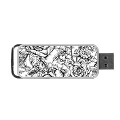 Vintage Floral Vector Seamless Pattern With Roses Portable Usb Flash (two Sides)