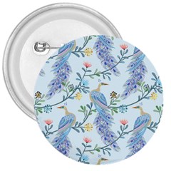 Beautiful Peacock Seamless Pattern 3  Buttons