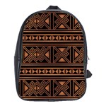 Colorful Bright Ethnic Seamless Striped Pattern Background Orange Black Colors School Bag (XL) Front