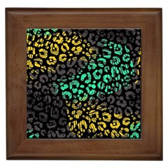 Abstract Geometric Seamless Pattern With Animal Print Framed Tile