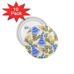 Peacock Vector Design Seamless Pattern Fabri Textile 1 75  Buttons (10 Pack)