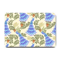 Peacock Vector Design Seamless Pattern Fabri Textile Small Doormat  by Vaneshart