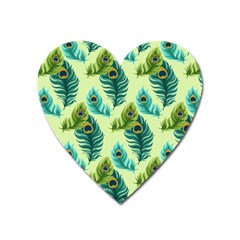 Peacock Feather Pattern Heart Magnet by Vaneshart