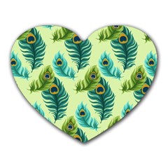 Peacock Feather Pattern Heart Mousepads by Vaneshart