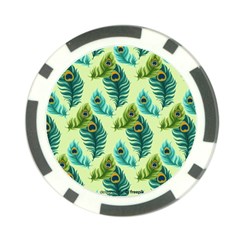 Peacock Feather Pattern Poker Chip Card Guard by Vaneshart