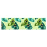 Peacock Feather Pattern Satin Scarf (Oblong) Front