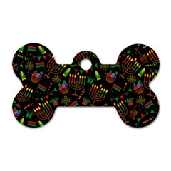 Seamless Pattern Kwanzaa With Traditional Colored Candles Dog Tag Bone (one Side) by Vaneshart