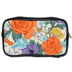 Vintage Floral Vector Seamless Pattern With Roses Toiletries Bag (one Side)