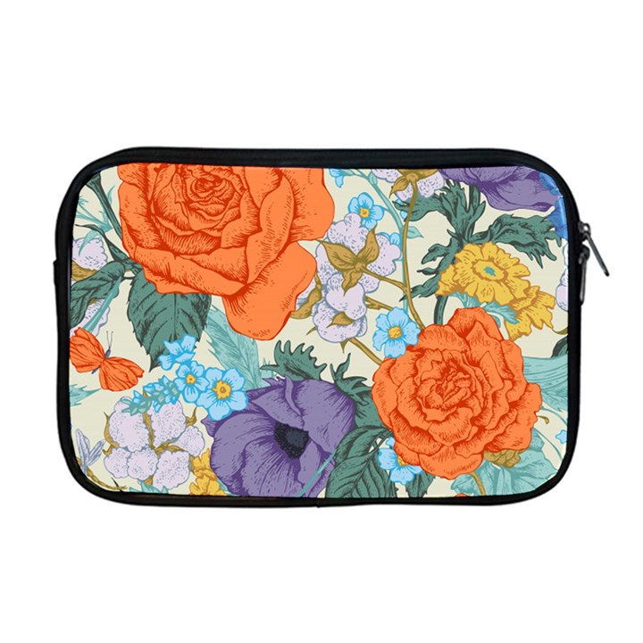 Vintage Floral Vector Seamless Pattern With Roses Apple MacBook Pro 17  Zipper Case