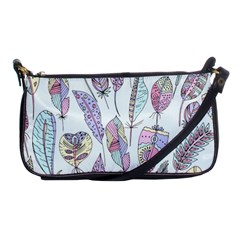 Vector Illustration Seamless Multicolored Pattern Feathers Birds Shoulder Clutch Bag