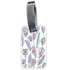 Vector Illustration Seamless Multicolored Pattern Feathers Birds Luggage Tag (two Sides) by Vaneshart