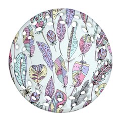 Vector Illustration Seamless Multicolored Pattern Feathers Birds Ornament (round Filigree) by Vaneshart