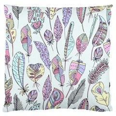 Vector Illustration Seamless Multicolored Pattern Feathers Birds Standard Flano Cushion Case (two Sides) by Vaneshart