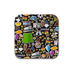 Vector Flat Seamless Texture Pattern Ghana Rubber Square Coaster (4 Pack) 