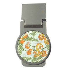 Peacock Flower Seamless Pattern Money Clips (round) 