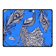 Peacock Bird Feathers Seamless Background Pattern Double Sided Fleece Blanket (small) 