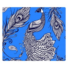 Peacock Bird Feathers Seamless Background Pattern Double Sided Flano Blanket (small) 