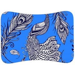 Peacock Bird Feathers Seamless Background Pattern Velour Seat Head Rest Cushion by Vaneshart