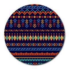 Decorative Pattern Ethnic Style Round Mousepads by Vaneshart