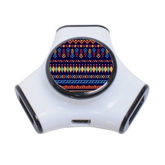 Decorative Pattern Ethnic Style 3-port Usb Hub