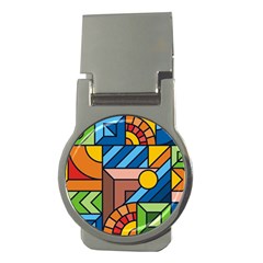 Colorful Geometric Mosaic Background Money Clips (round)  by Vaneshart