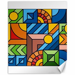 Colorful Geometric Mosaic Background Canvas 11  X 14  by Vaneshart