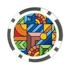 Colorful Geometric Mosaic Background Poker Chip Card Guard by Vaneshart