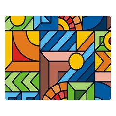 Colorful Geometric Mosaic Background Double Sided Flano Blanket (large) 