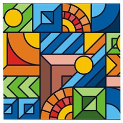 Colorful Geometric Mosaic Background Wooden Puzzle Square